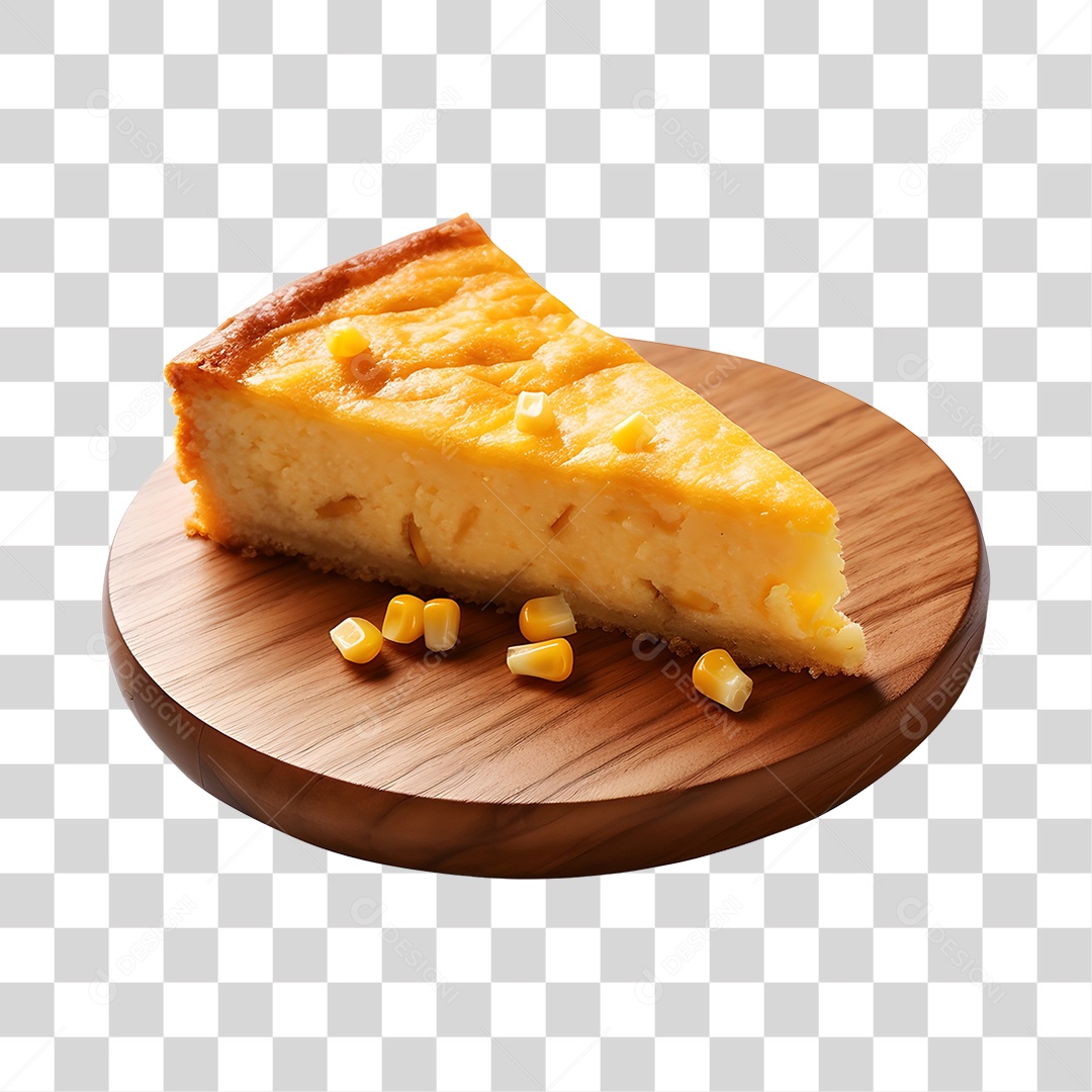 Fatia de bolo sobre uma tábua de madeira PNG Transparente