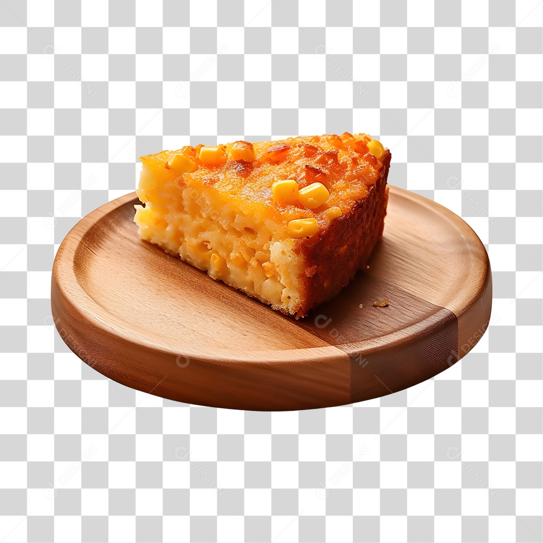 Fatia de bolo sobre uma tábua de madeira PNG Transparente