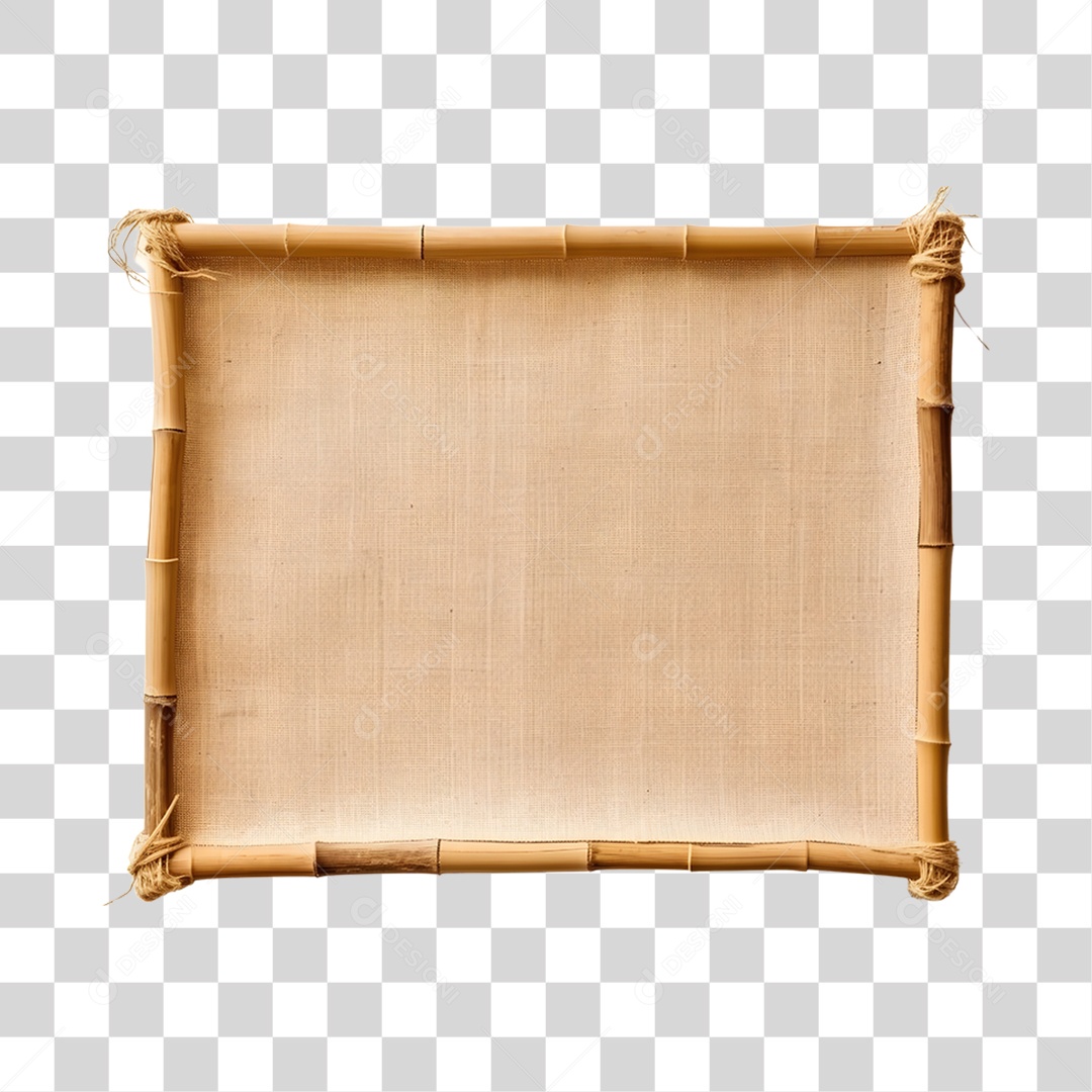 Moldura de quadro de bambu quadrada PNG Transparente