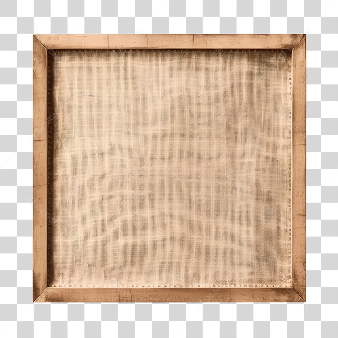 Moldura de quadro de bambu quadrada PNG Transparente
