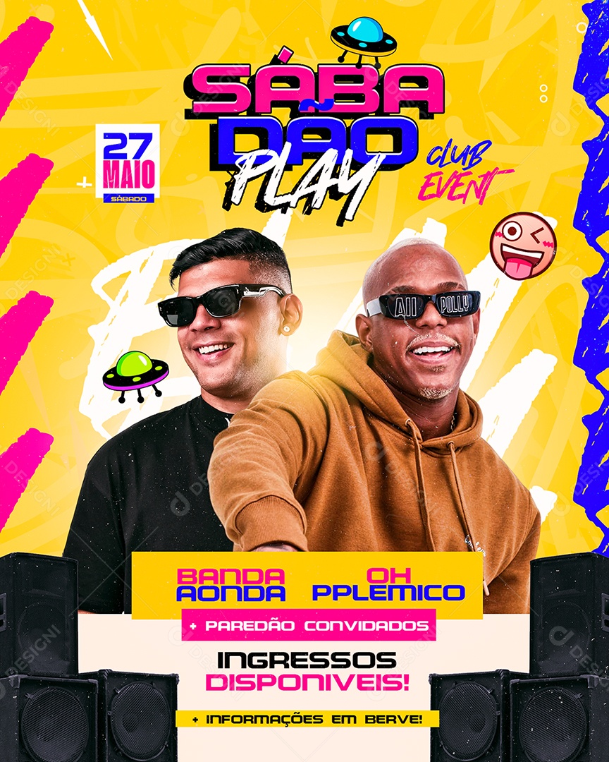 Show Sábado Flyer Social Media PSD Editável