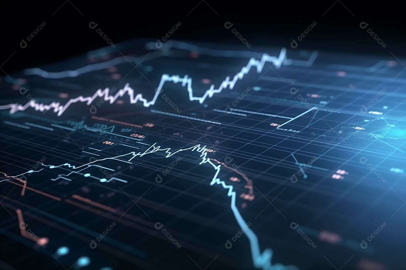 Mercado de ações ou gráfico de negociação