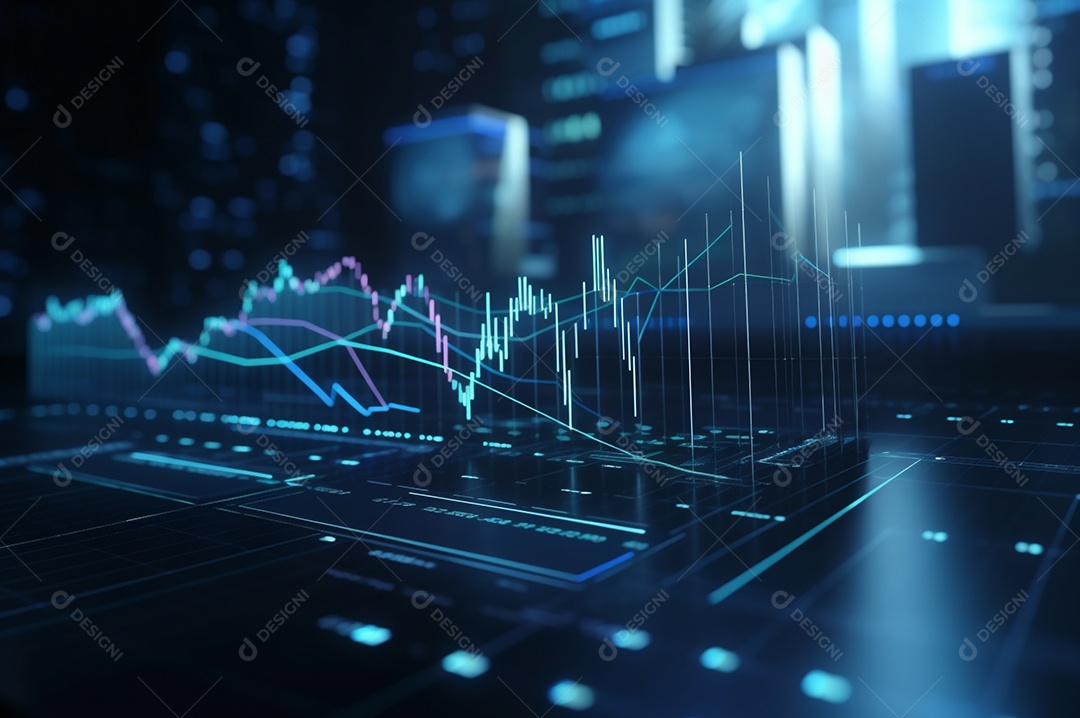 Mercado de ações ou gráfico de negociação