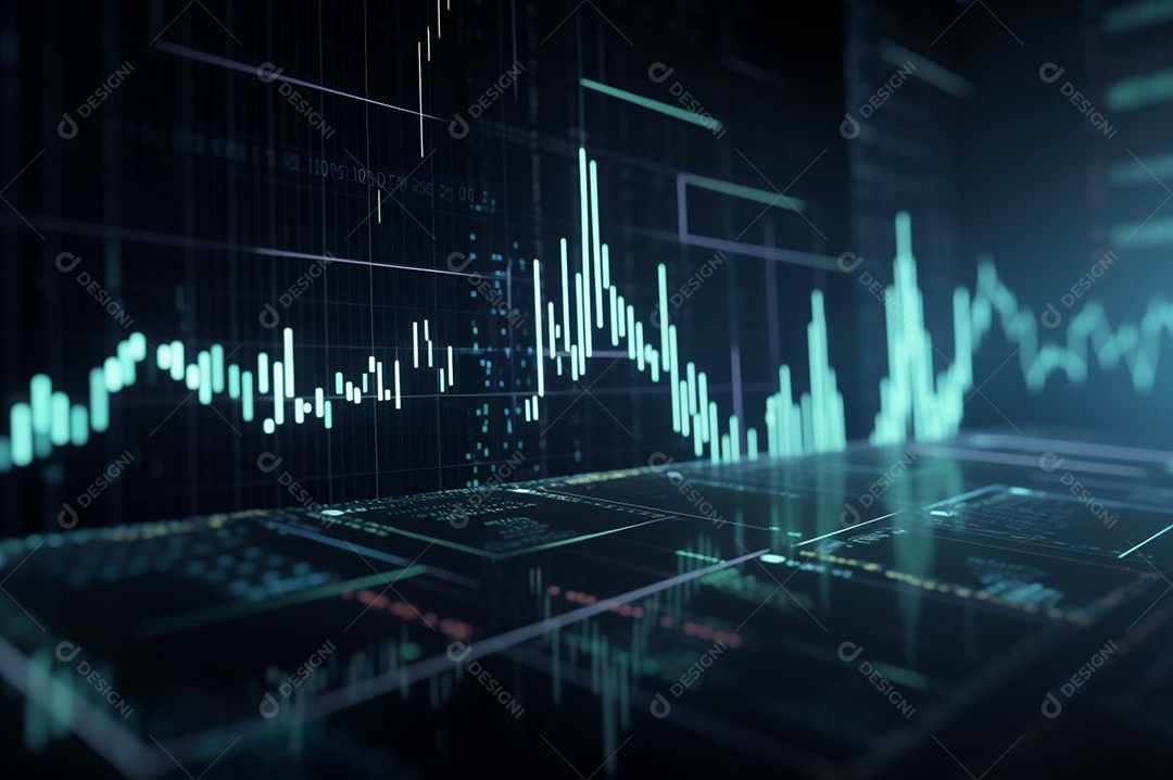 Mercado de ações ou gráfico de negociação