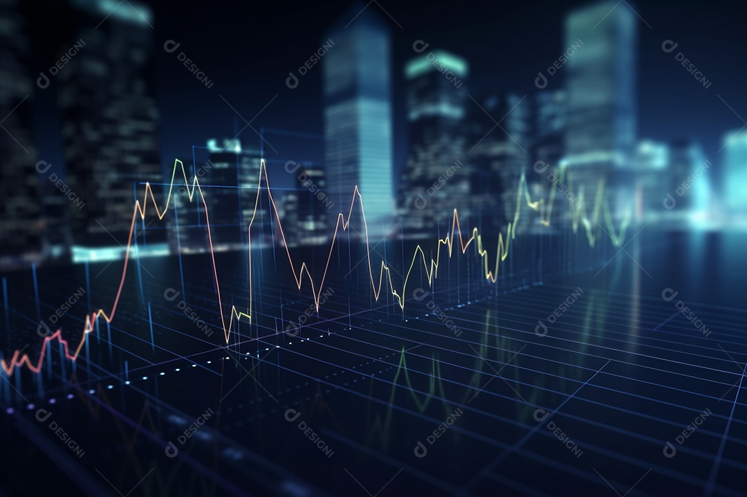 Mercado de ações ou gráfico de negociação