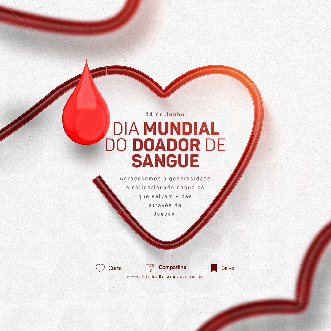 Social Media Dia Mundial Do Doador De Sangue 14 De Junho PSD Editável