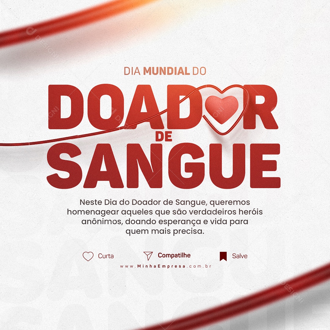 Dia Mundial Do Doador De Sangue 14 De Junho Social Media PSD Editável