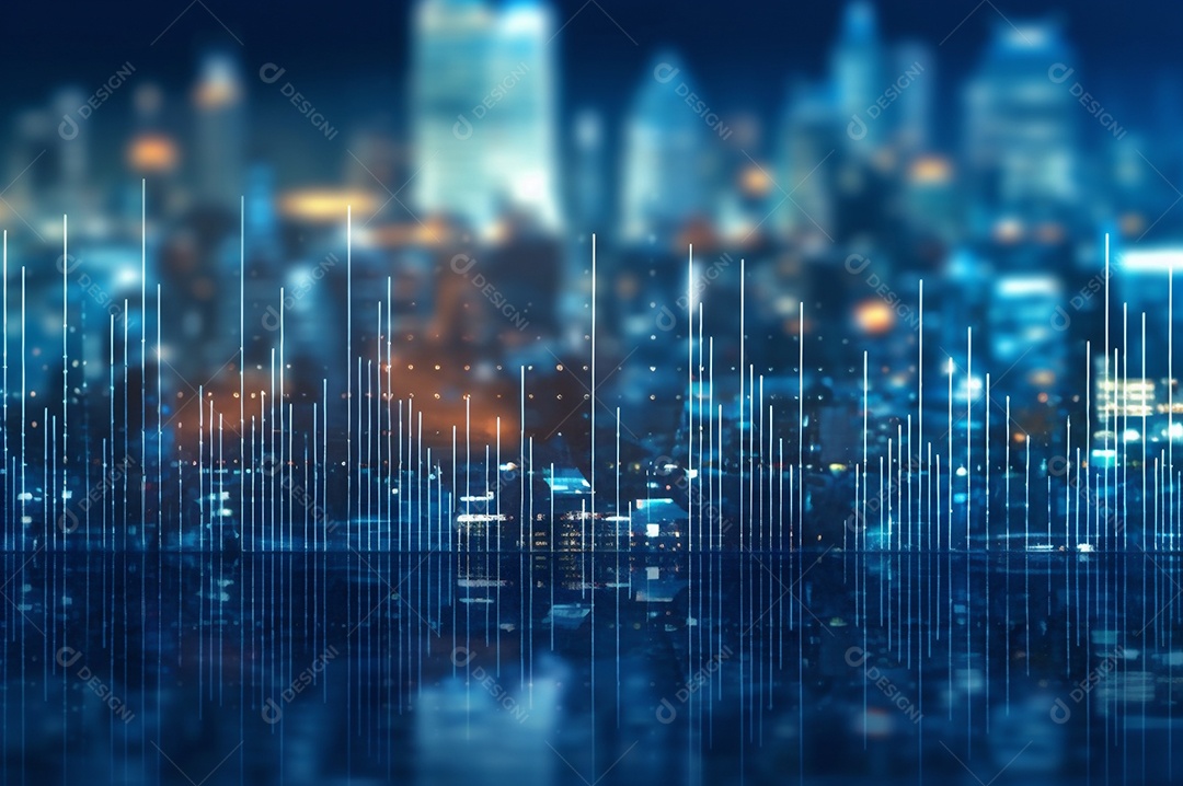 Fundo da cidade do gráfico financeiro
