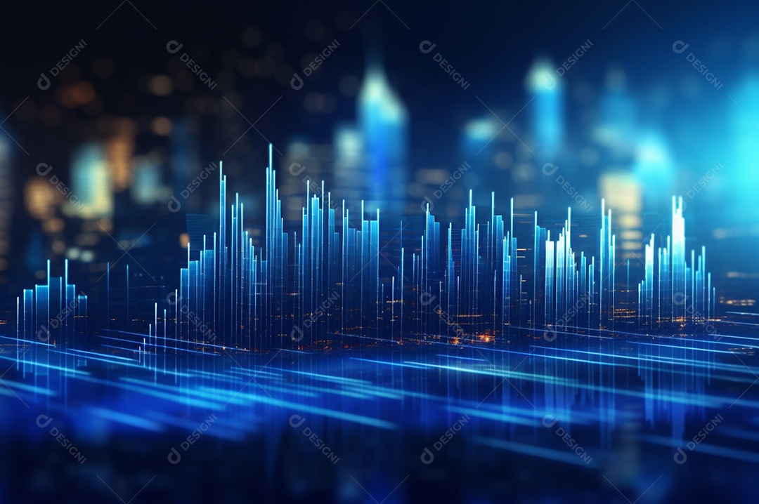 Fundo da cidade do gráfico financeiro