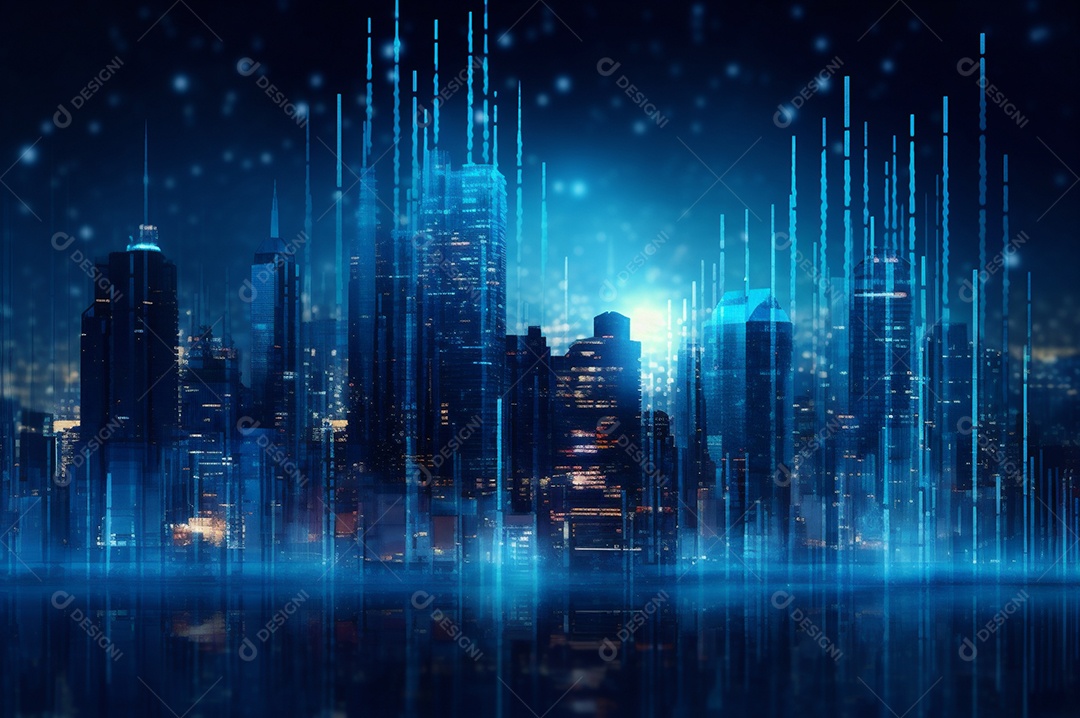 Fundo da cidade do gráfico financeiro