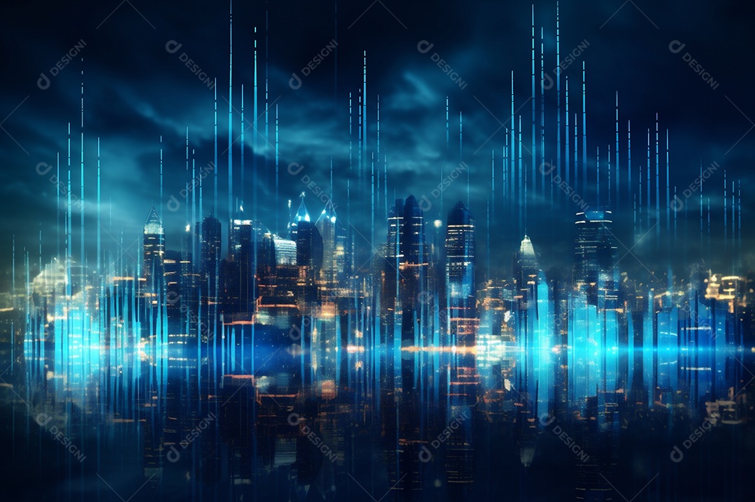 Fundo da cidade do gráfico financeiro