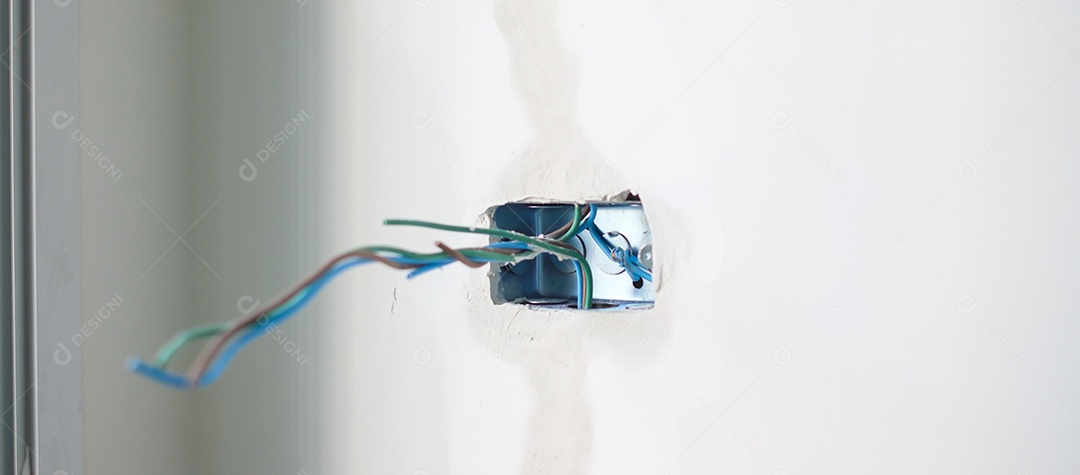 Cabos de instalação de fiação elétrica para soquete.