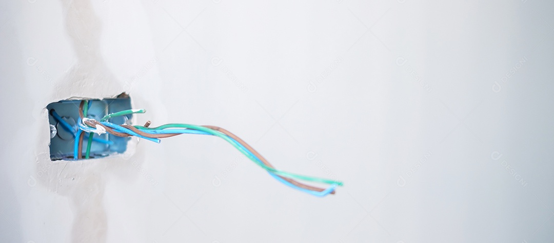 Cabos de instalação de fiação elétrica para soquete.