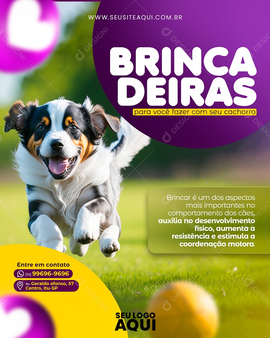 Social Media Brincadeiras Com Seu Cachorro PSD Editável
