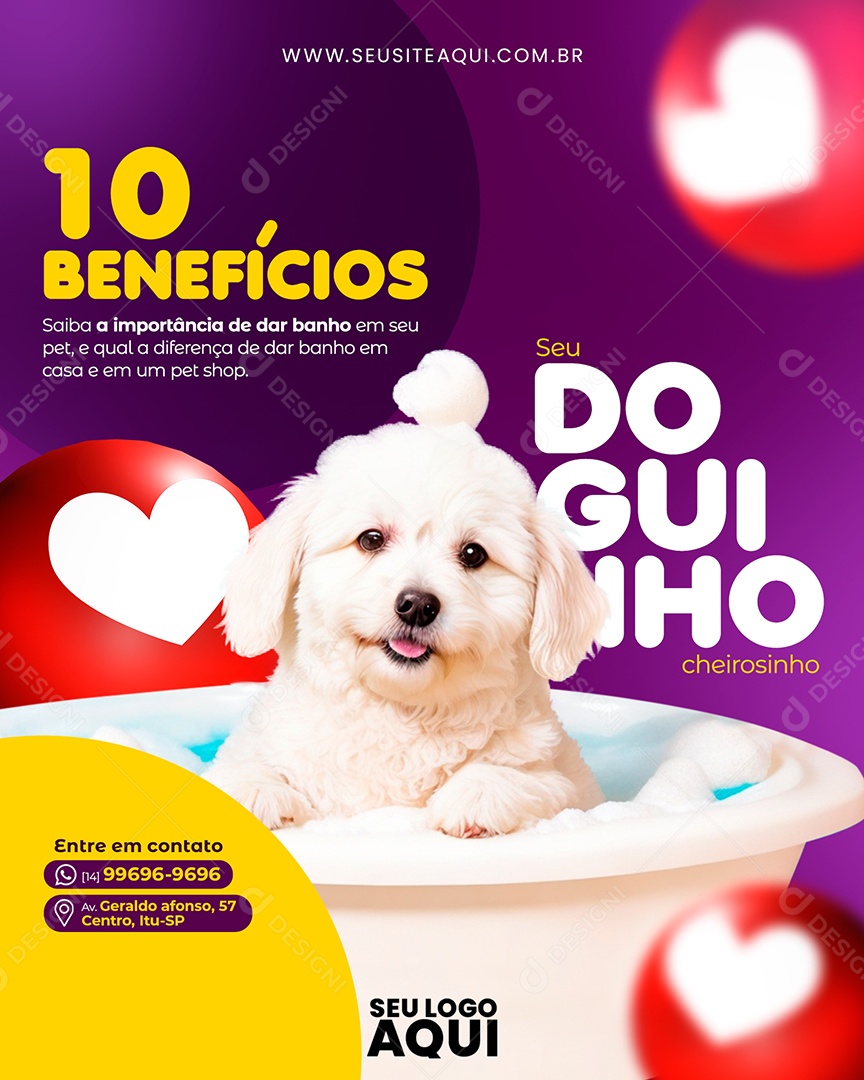 Social Media Seu Doguinho Cheirosinho Pet Shop PSD Editável