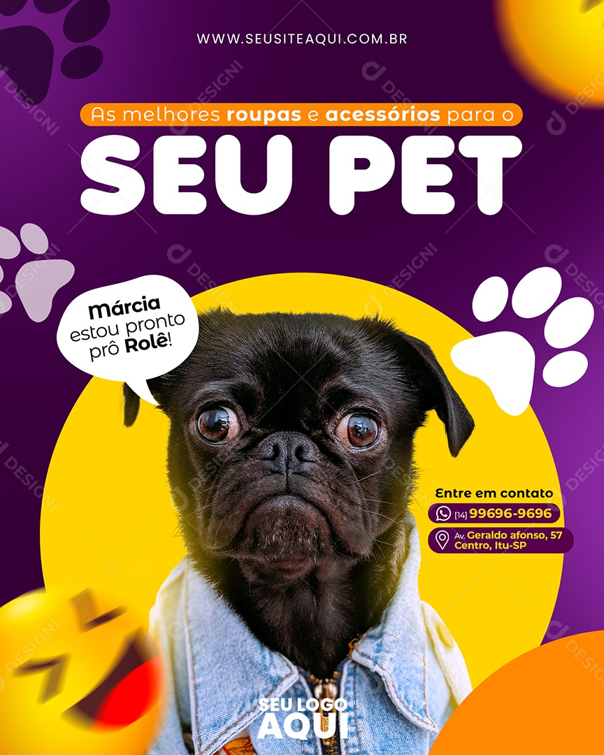 Social Media Melhores Roupas E Acessórios Para o Seu Pet PSD Editável