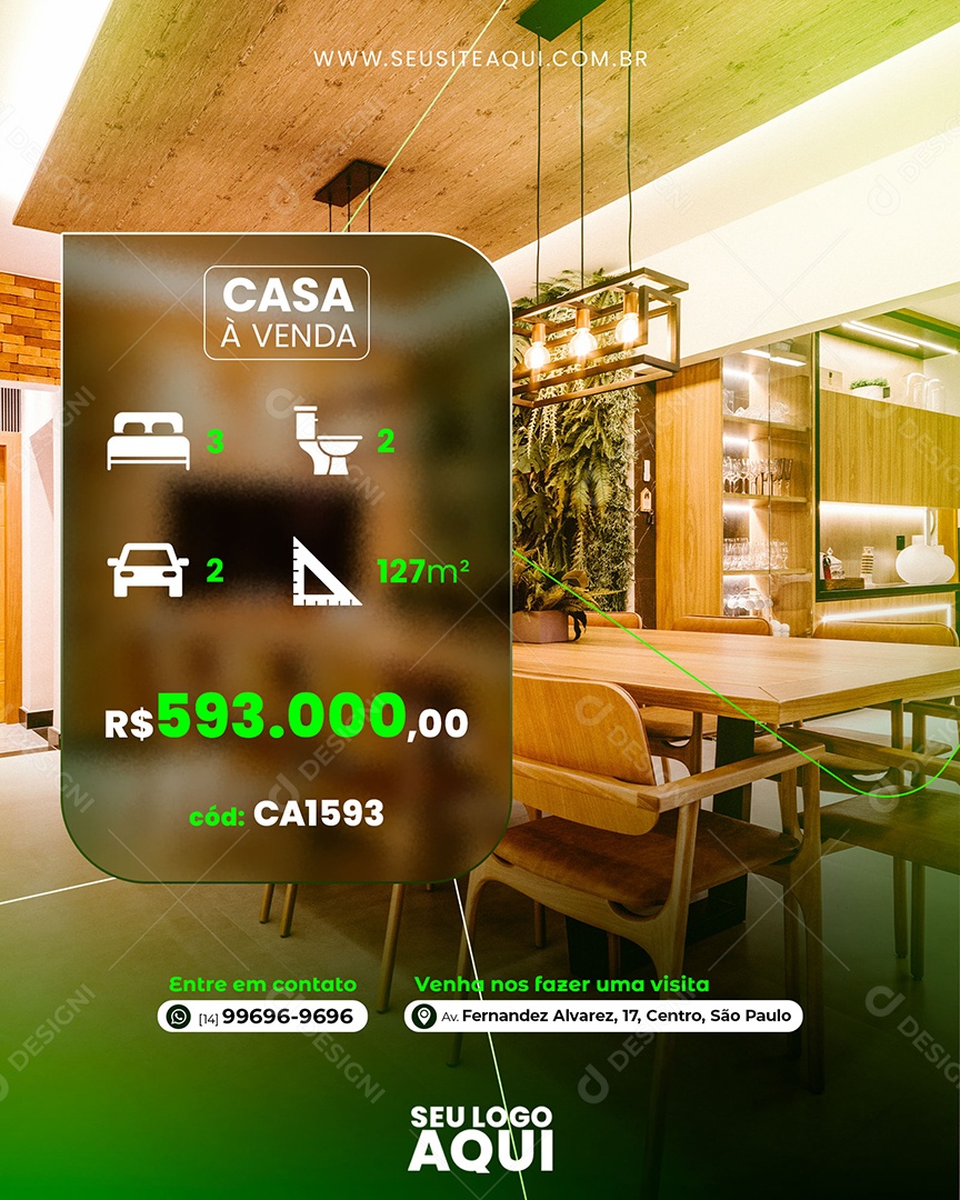 Social Media Casa A Venda Imobiliária PSD Editável