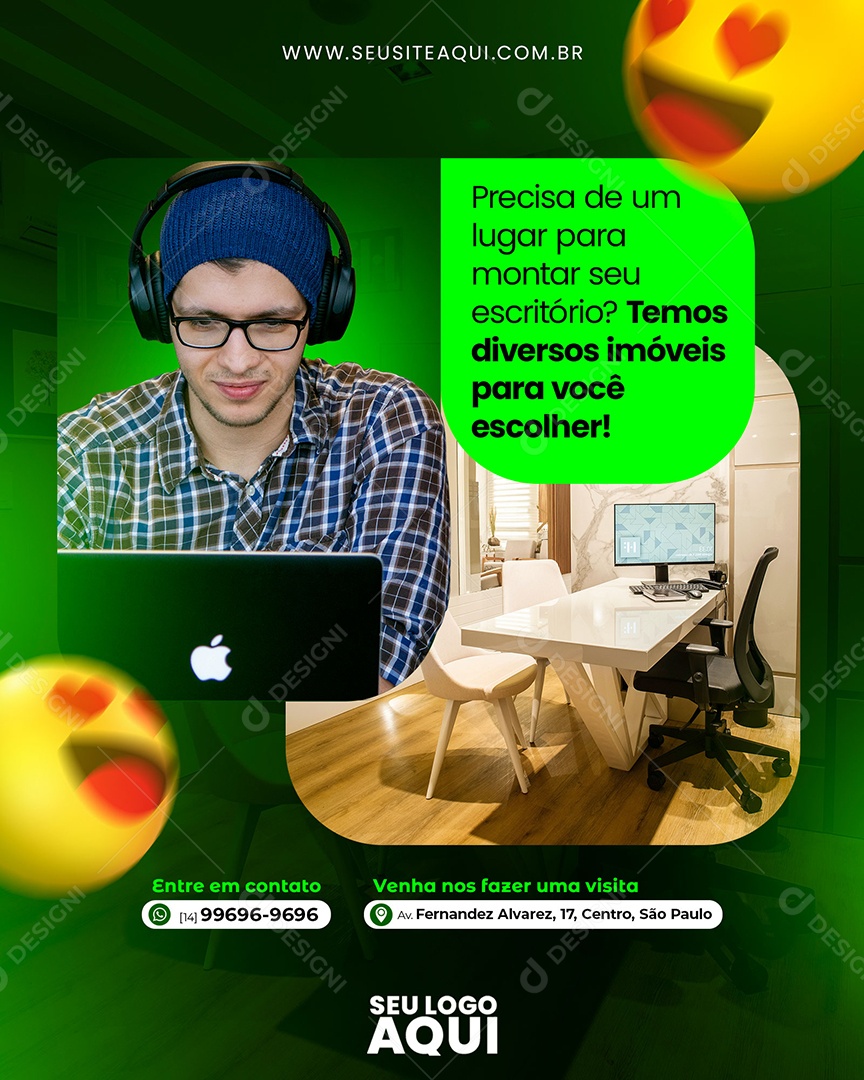 Temos Diversos imóveis Para Você Social Media PSD Editável