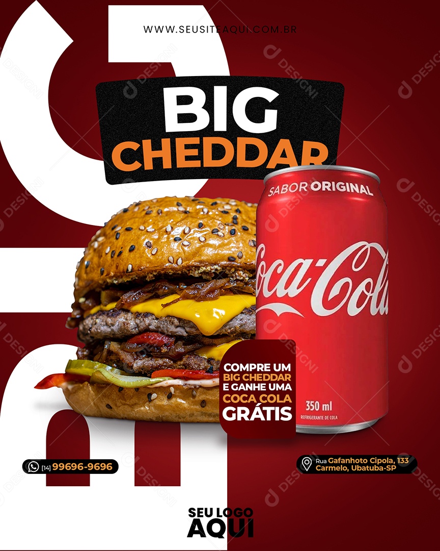 Social Media Compre Um Big Cheddar PSD Editável