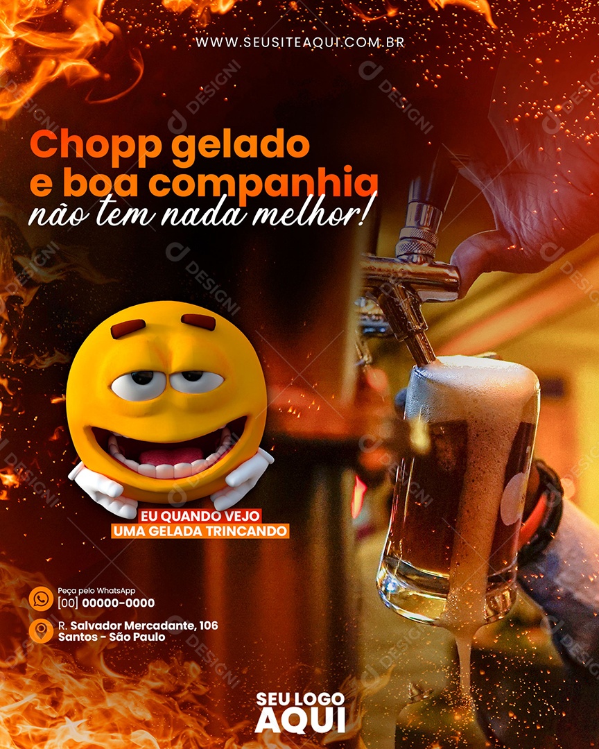 Chopp Gelado E Boa Companhia Social Media PSD Editável