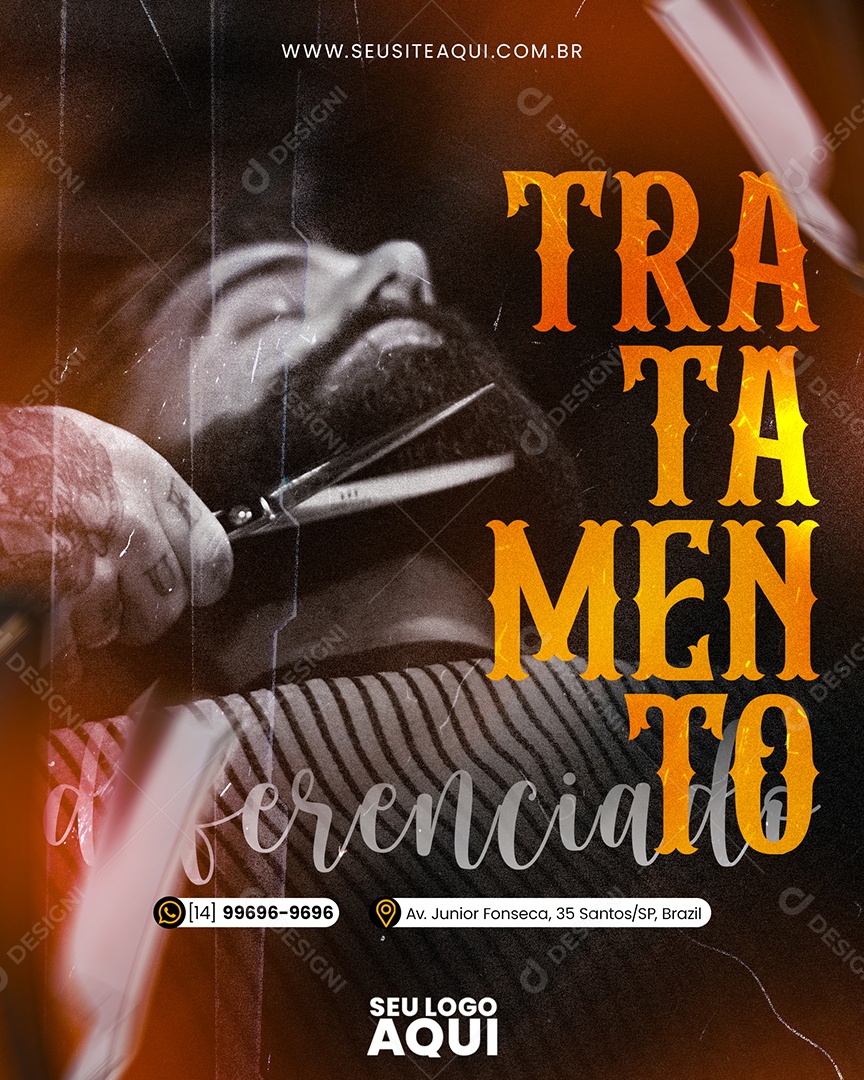 Tratamento Diferenciado Barbearia Social Media PSD Editável