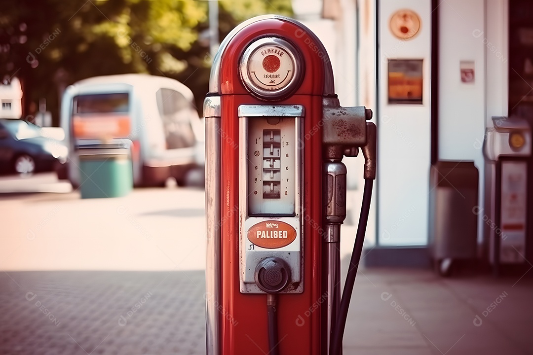 Detalhes da bomba antiga do posto de gasolina