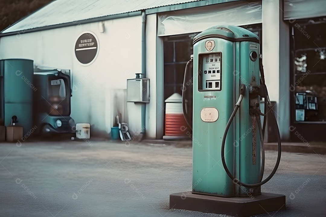 Detalhes da bomba antiga do posto de gasolina