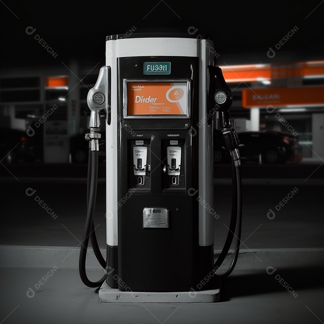 Detalhes das bombas de abastecimento do posto de gasolina