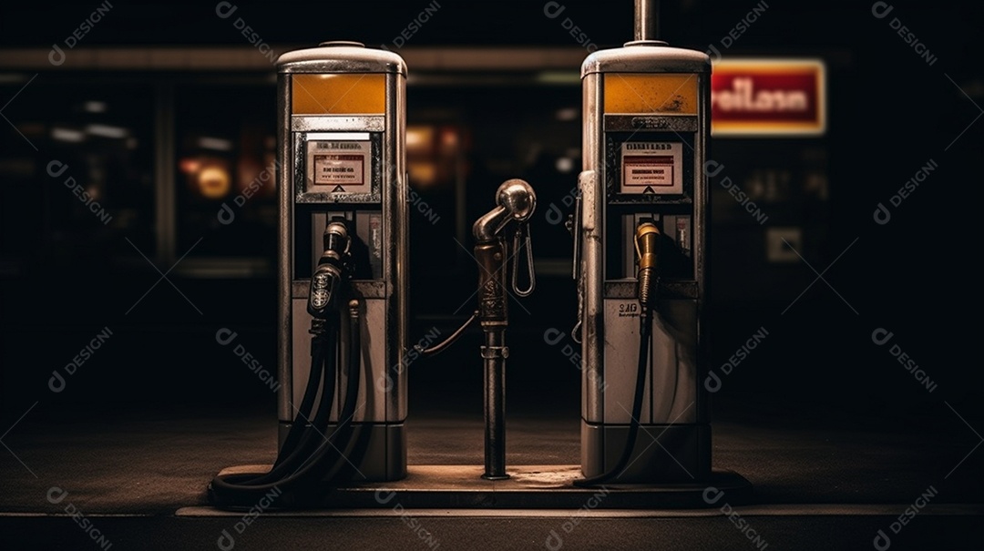 Detalhes das bombas de abastecimento do posto de gasolina