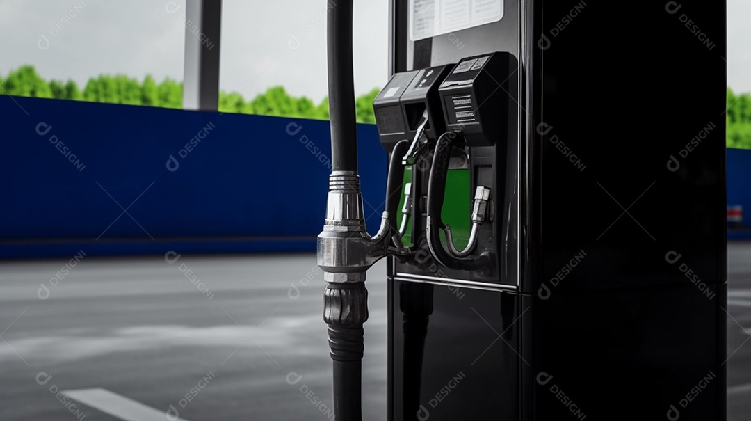 Detalhes das bombas de abastecimento do posto de gasolina