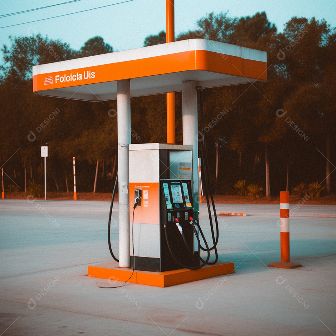 Detalhes das bombas de abastecimento do posto de gasolina