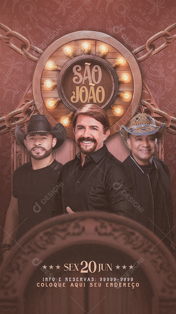 Post Story São João Social Media PSD Editável