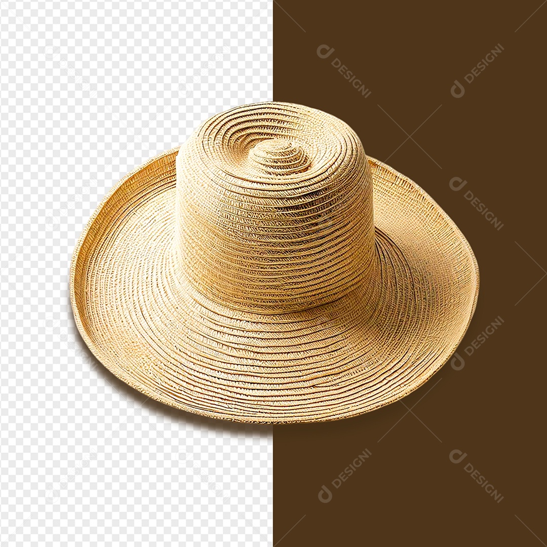 Chapéu de Palha 03 de São João Elemento 3D Para Composição PSD