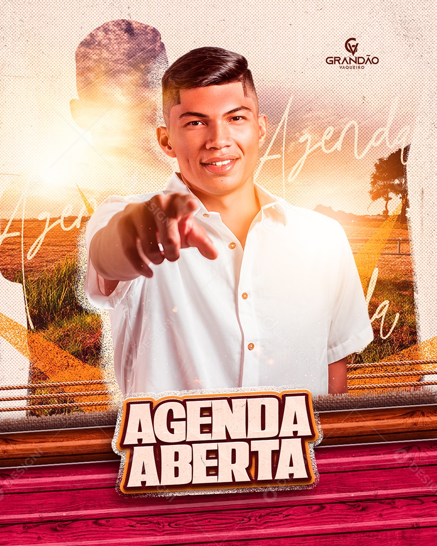 Flyer Agenda Aberta Grandão Vaqueiro Social Media PSD Editável