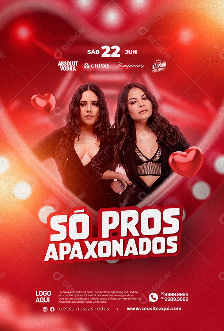 Só Pros Apaixonados Flyer Day & Lara Flyer Dia Dos Namorados Social Media PSD Editável