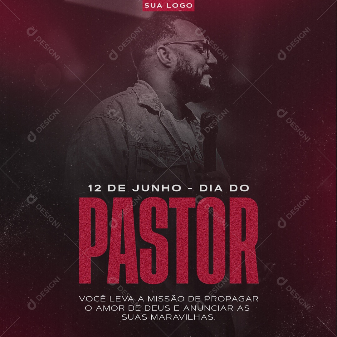 Dia Do Pastor 12 De Junho Social Media PSD Editável