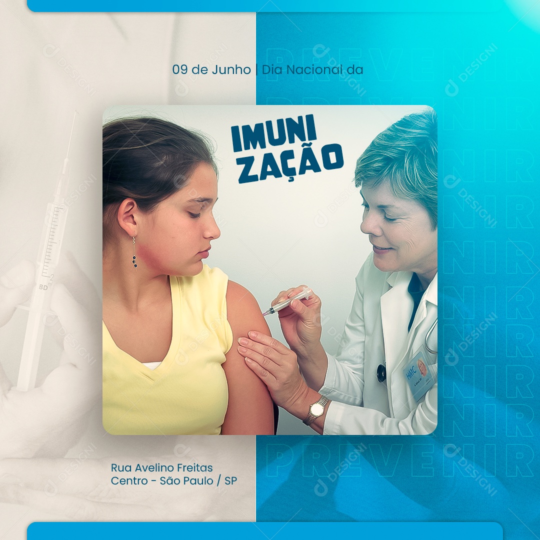 Dia Nacional Da Imunização 09 De Junho Social Media PSD Editável