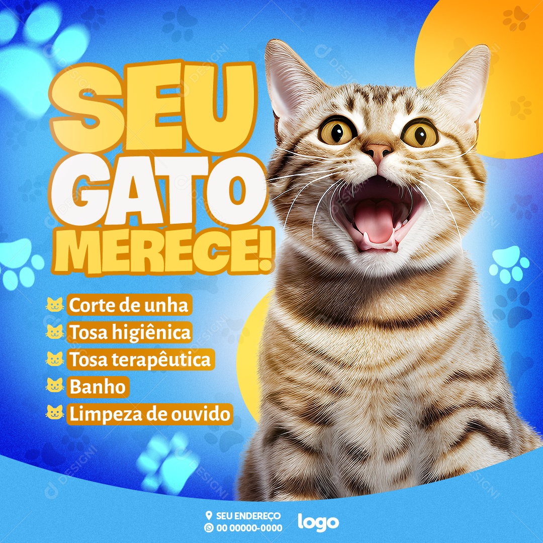 Petshop Seu Gato Merece Social Media PSD Editável