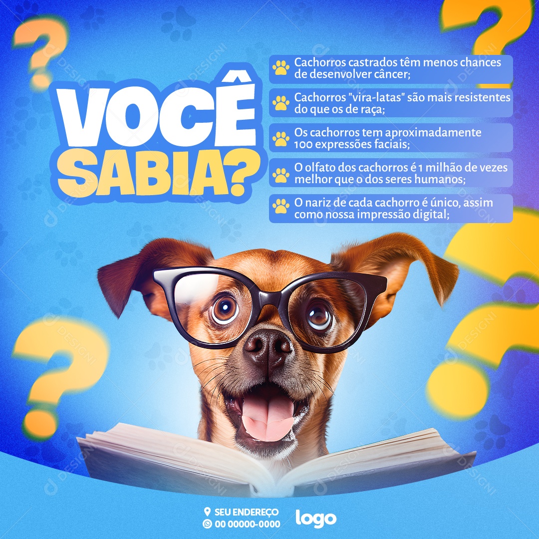 Petshop Você Sabia Social Media PSD Editável