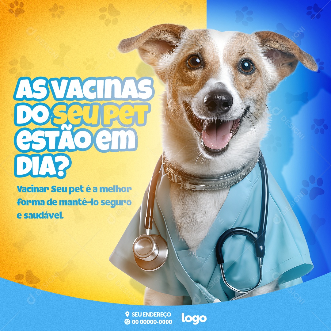 Petshop As Vacinas Do Seu Pet Estão Em Dias Social Media PSD Editável