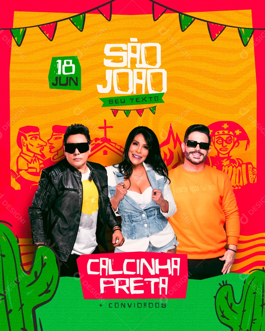 Show São João Calcinha Preta Social Media PSD Editável