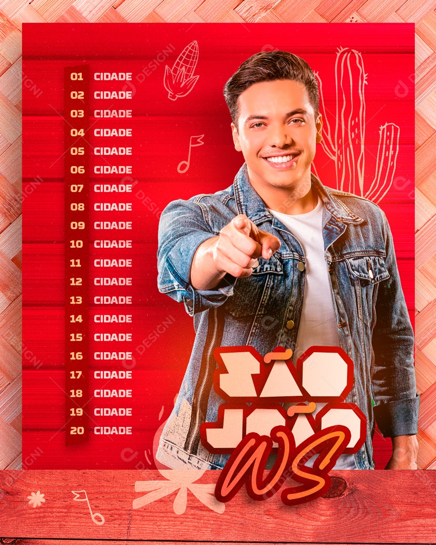 São João Ws Agenda Junina Social Media PSD Editável