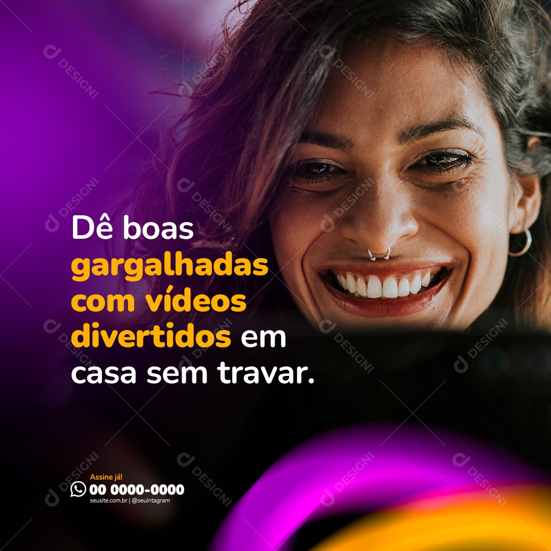 Vídeos Divertidos Sem Travar Social Media PSD Editável