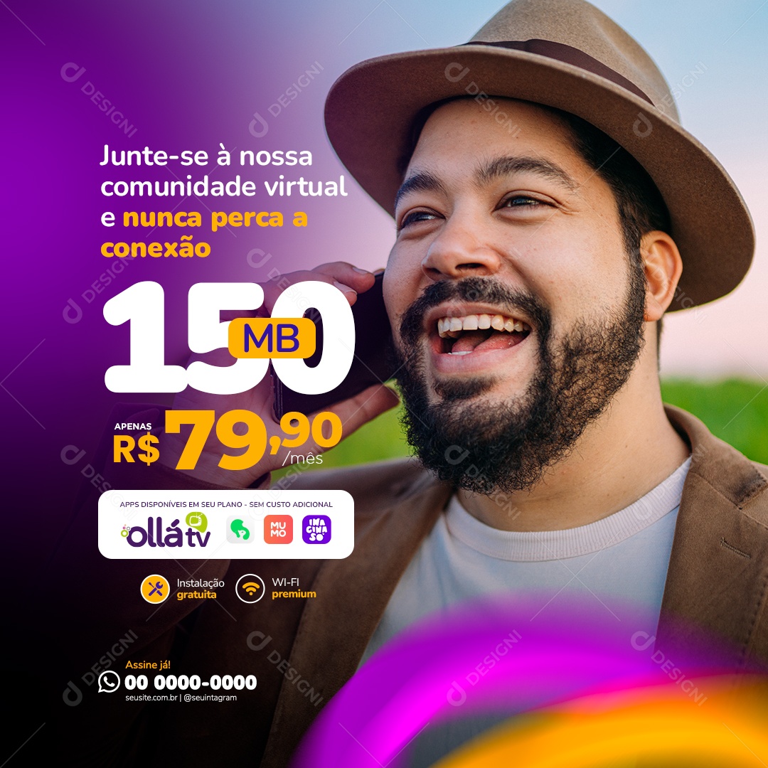Social Media Nunca Perca A Conexão 150mb PSD Editável