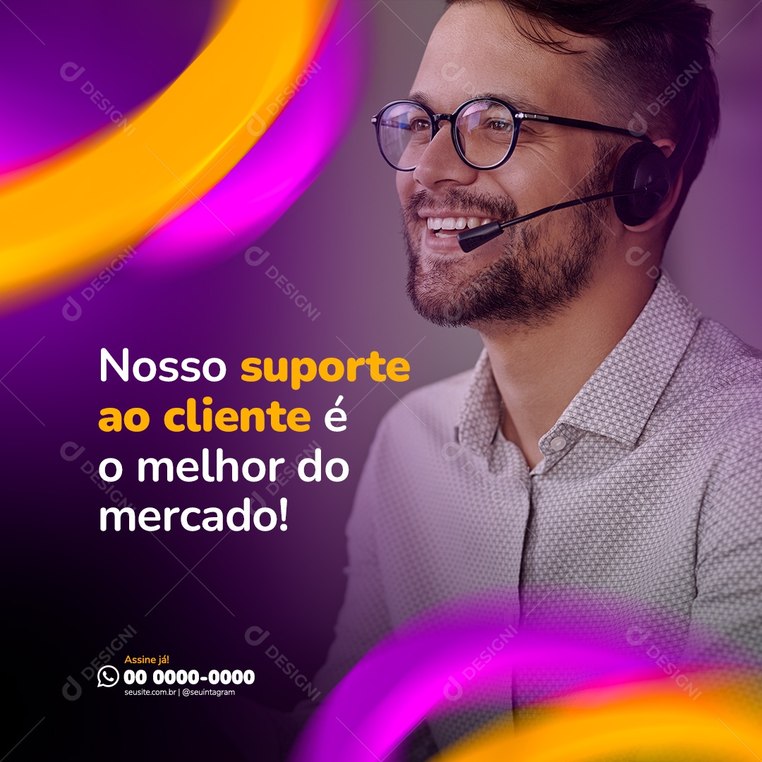 Nosso Suporte Ao Cliente Provedor De Internet Social Media PSD Editável