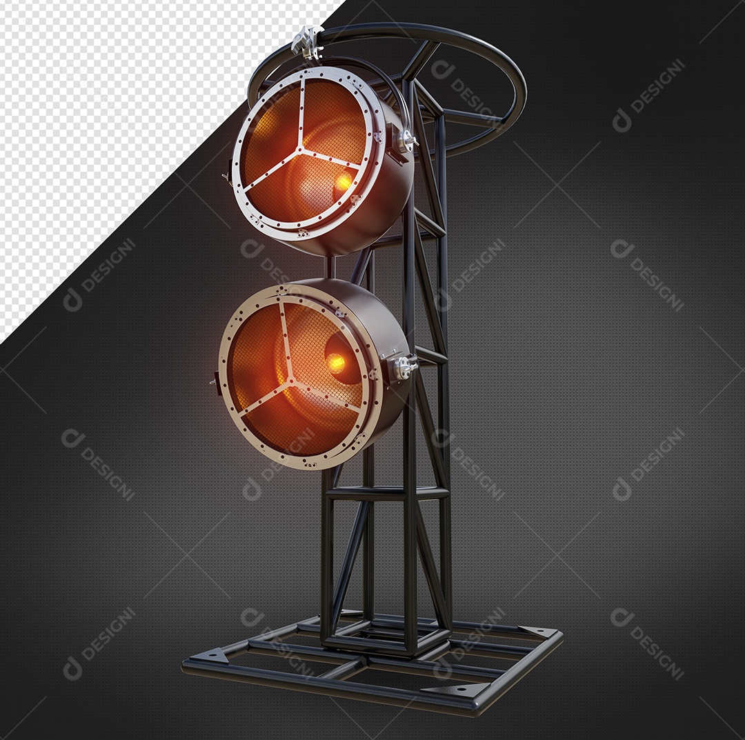 Projetor Alógeno 4 Elemento 3D Para Composição PSD