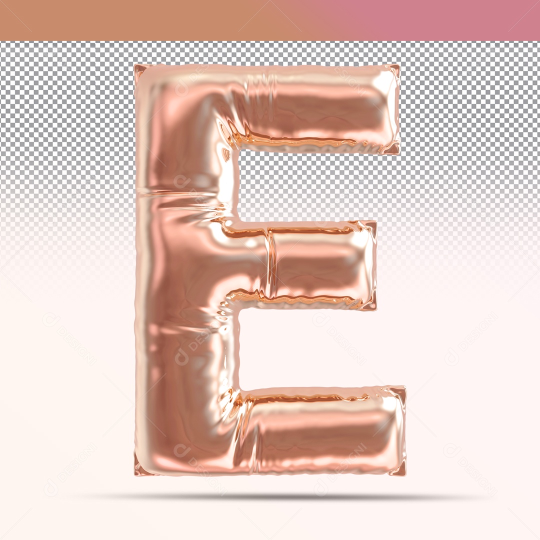 Letra 3D E Balão Rosa Para Composição PSD