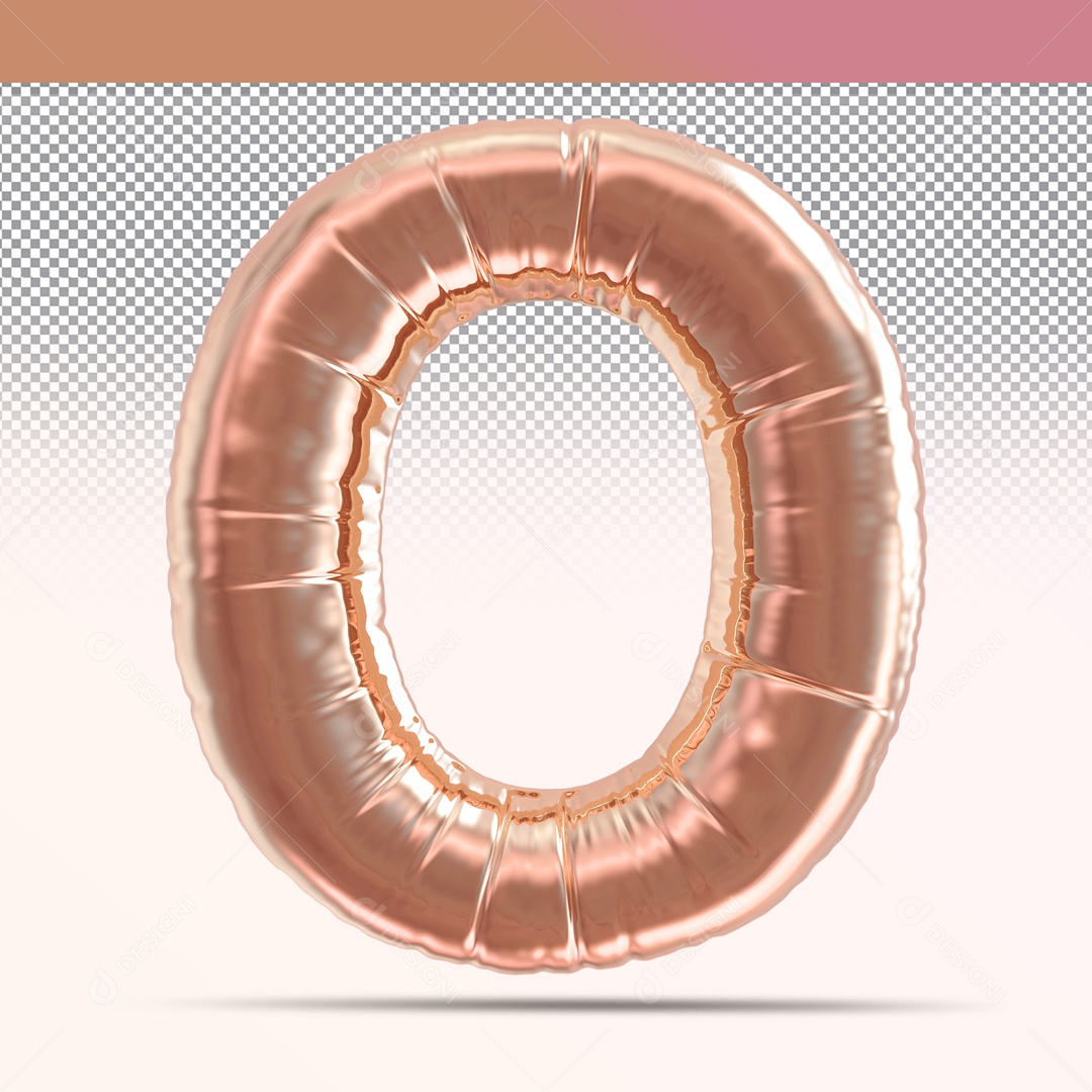 Letra 3D O Balão Rosa Para Composição PSD