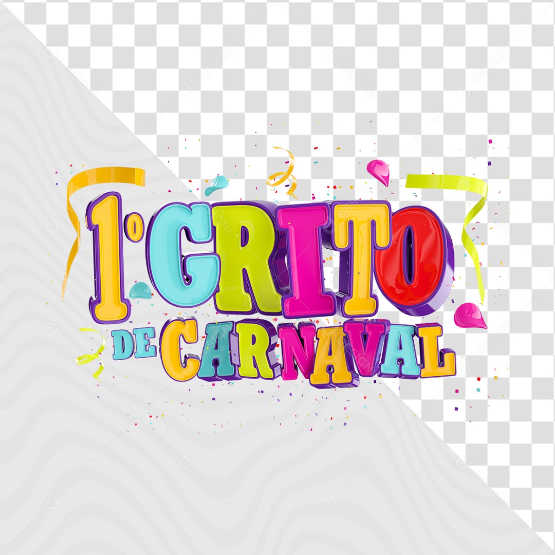 Elemento 3D Para Composição 1 Grito de Carnaval PSD