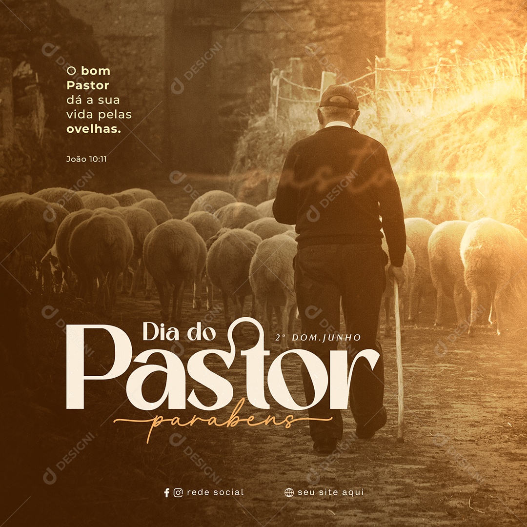 Dia do Pastor 2 Domingo Junho O Bom Pastor Da a Vida Pelas Suas Ovelhas PSD Editável